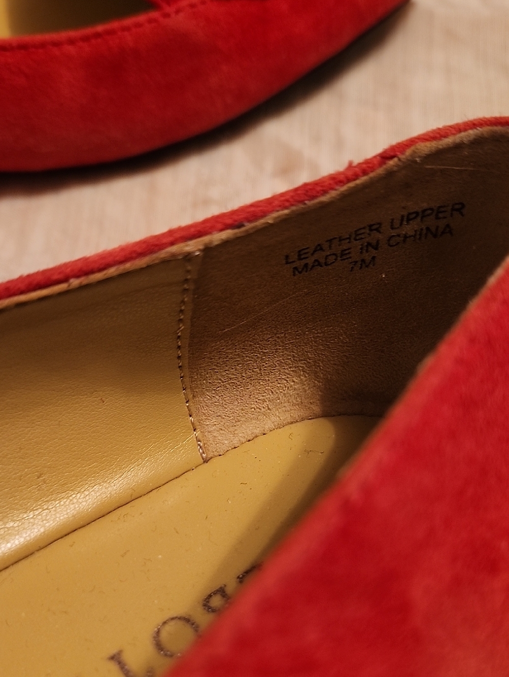 Talbots Womens  Red Flat Shoes With Black Beaded Bow Size 7M - Picture 7 of 7